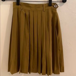 Pleated silk miniskirt